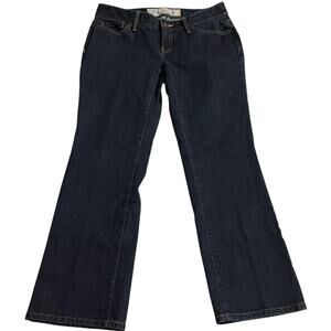 Loft Womens Jeans Size 4P Petite Curvy Bootcut Low Rise Dark Wash Zip Fly Denim